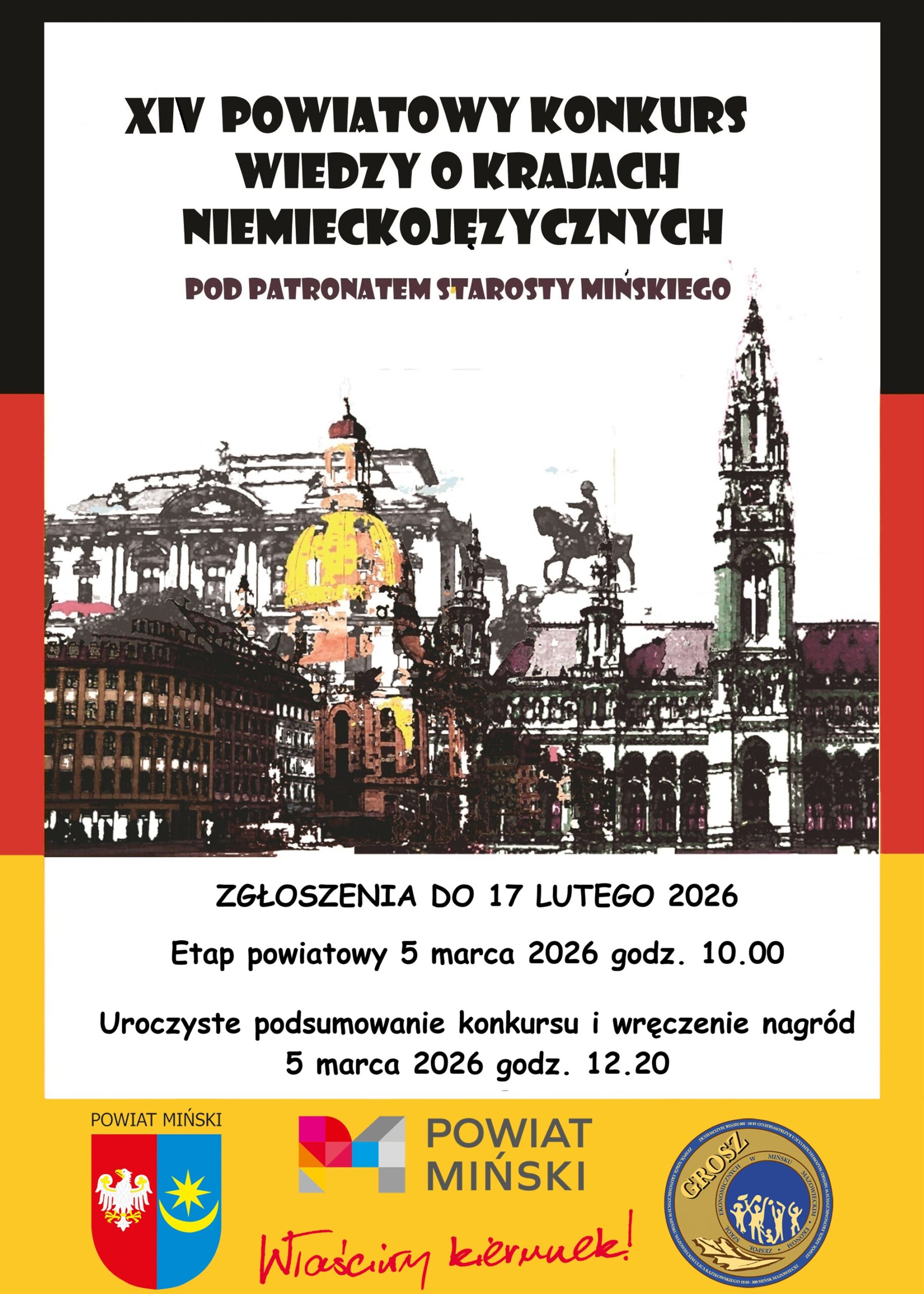 XIV Powiatowy Konkurs Wiedzy o Krajach Niemieckojęzycznych po patronatem Starosty Mińskiego – zapisy